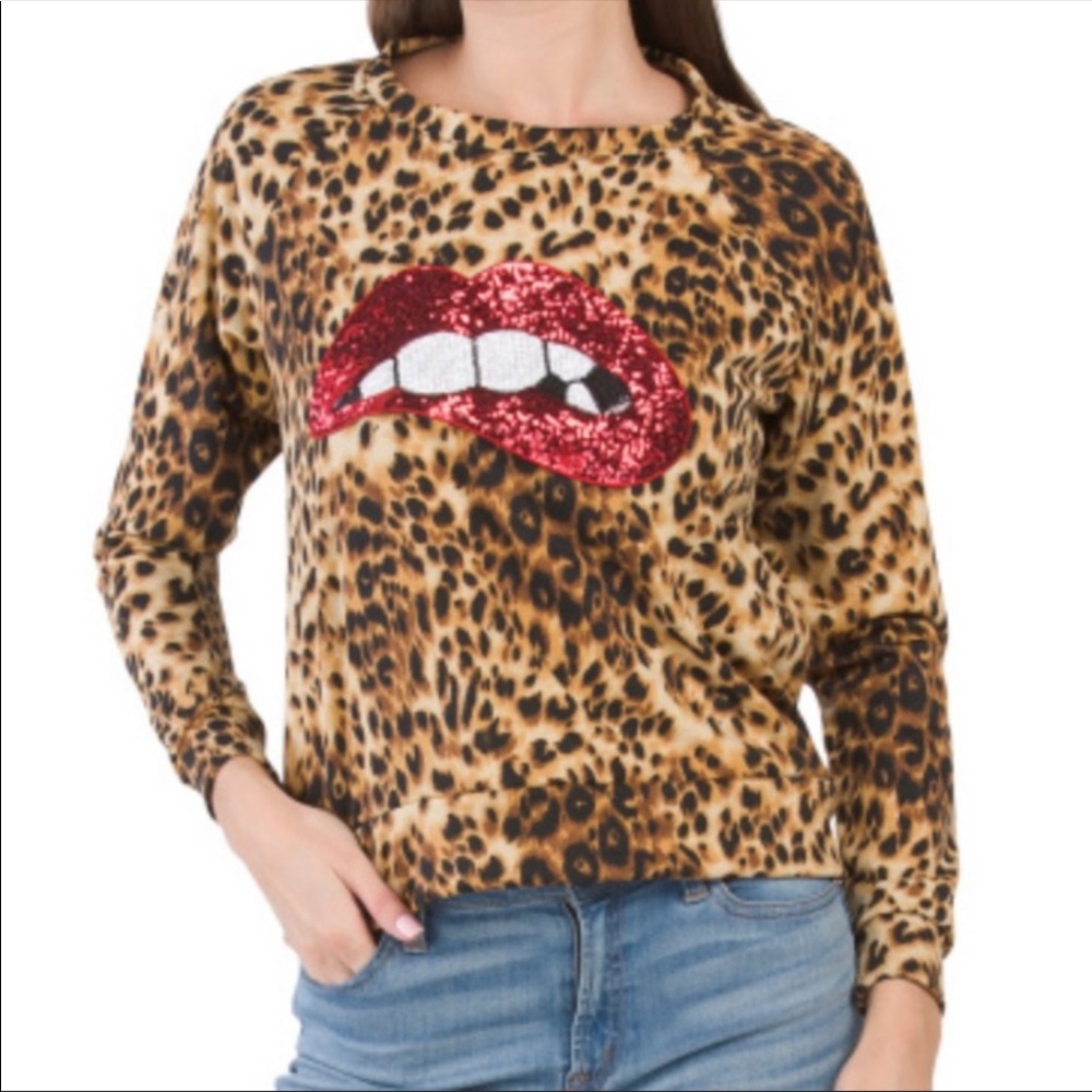 Melissa Masse Sequined Sweatshirt Top